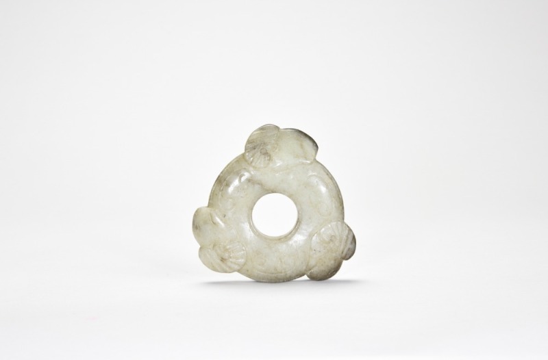 A Jade Notched &lsquo;Three Ram&rsquo; Disc