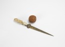 A Letter Cutter And A Walnut Carved &lsquo;Figures&rsquo; (2 Pcs).
