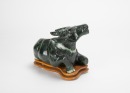 A Spinish Jade Cow With Stand - 3