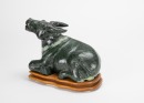 A Spinish Jade Cow With Stand - 5