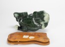 A Spinish Jade Cow With Stand - 6