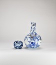 A Under Glazed Blue And Red &lsquo; Nine Peach&rsquo; Vase And Blue And White Small Jar (2 Pcs)