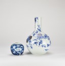 A Under Glazed Blue And Red &lsquo; Nine Peach&rsquo; Vase And Blue And White Small Jar (2 Pcs) - 3