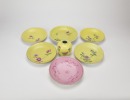 Group of Five Yellow-Ground Famille- Rose &lsquo;Flowers&rsquo; Dishes,