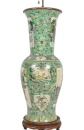 Large Chinese Famille Verte Floor Vase Converted To Lamplate, 19th Century - 6