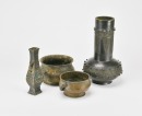 A Group Of Four Bronze Censer And Vase, - 2