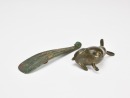 A Group Of Five Bronze items. Including Bronze Ribbit,Dragon Belt- Buckle,Water droper - 4