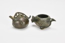 A Group Of Five Bronze items. Including Bronze Ribbit,Dragon Belt- Buckle,Water droper - 6