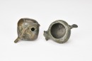 A Group Of Five Bronze items. Including Bronze Ribbit,Dragon Belt- Buckle,Water droper - 7