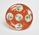 A Gilt-Red Glazed Ground Famille Rose Plate And Famile Glaze &lsquo;Vegetable&rsquo; Plate, And Small Bowl, Late Qing - 4