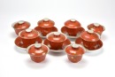A Fine Chinese Porcelain Gilt-Red Glazed Tea Set(44 Pcs) - 8