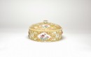 A Yellow Ground Famille Glazed Floral Cover Dish