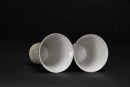 A Pair Of Gray Green Glazed Molded&rsquo;Arhat And Shou&rsquo; Cups, - 5