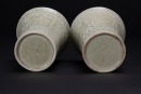 A Pair Of Gray Green Glazed Molded&rsquo;Arhat And Shou&rsquo; Cups, - 6