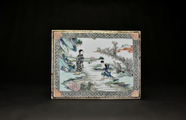 A Famille Glaze &lsquo;Figures&rsquo; Plque, Late Qing/Republic