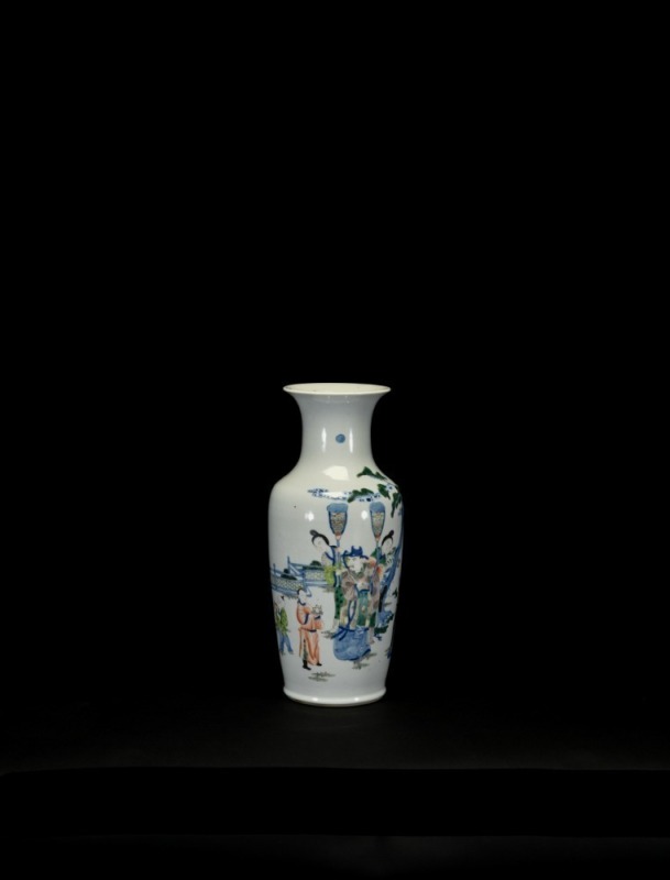 A Famille-Verte &lsquo; Figures&rsquo; Vase, Qing Dynasty