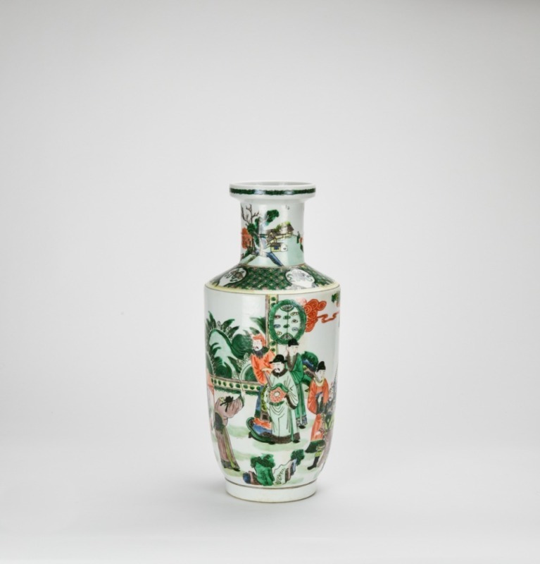 A Fine Chinese Famille Verte Porcelain Vase, 19th Century.