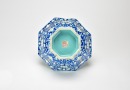 A Blue Ground Famille Glazed&rsquo; Shou Character,Floral &rsquo; Bowl - 5