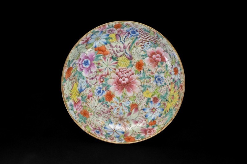 19th Century, A Famille-Glazed &lsquo;Hundred Floral&rsquo; Plate,
