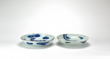 Two Chinese Blue And White &lsquo; Dragon&rsquo; Plates.