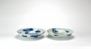 Two Chinese Blue And White &lsquo; Dragon&rsquo; Plates.