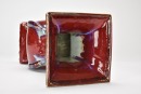 Qing Dynasty, A Flambe Glazed Square-Form Vase. - 9