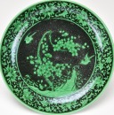 A Black Ground Green Glazed &lsquo;Magpies And Plum Blossom&rsquo; Dish. - 2