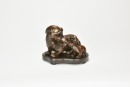 An Agarwood Carved &lsquo;Two Beast&rsquo; With Stand, Qing Dynasty