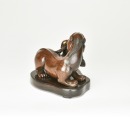 An Agarwood Carved &lsquo;Two Beast&rsquo; With Stand, Qing Dynasty - 3