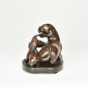 An Agarwood Carved &lsquo;Two Beast&rsquo; With Stand, Qing Dynasty - 4