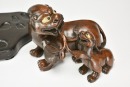 An Agarwood Carved &lsquo;Two Beast&rsquo; With Stand, Qing Dynasty - 7