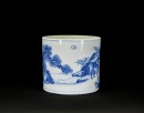A Blue And White &lsquo;Deers And Cranes&rsquo; Brusher Pot - 2