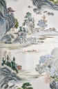 A Chinese Famille Rose Porcelain Landscape Plaque in Hardwood Frame, - 6