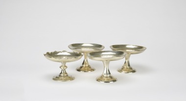Gorup of Four Chinese Silver Footed Dishes, Late Qing/Republic Period