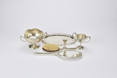 Assorted Sterling Silver Vanity & Tableware Set