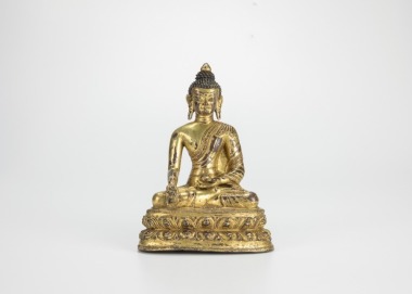 Tibetan 17th Century-A Gilt-Bronze Figure Of Bhaisaiyaguru