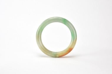 A Tri-Color Natural Jadeite Bangle