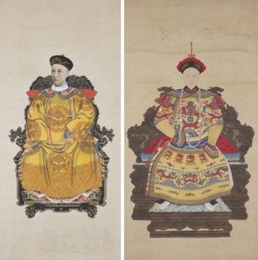 Two Imperial Portrait Prints of a Qing Dynasty Emperor (Possibly Guangxu)