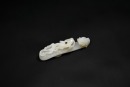 A Superb White Jade Belt Hook with Chilong and Taiji Symbol, Qianlong Period, (Mid-18th Century)