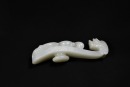A Finely Carved White Jade Belt Hook with Incised Geometric Decoration, Qianlong Period, (Mid-18th Century) - 8