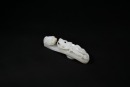 A Fine White Jade Belt Hook with Double Chilong and Lotus Button, Qing Dynasty - 2