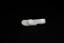 A Fine White Jade Belt Hook with Double Chilong and Lotus Button, Qing Dynasty - 6