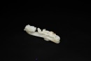 A Fine White Jade Belt Hook with Russet Inclusions and Chilong Design, the Button Carved with Floral Motif, Qing Dynasty, 18th&ndash;19th Century - 2