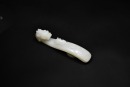 A White Jade Belt Hook with Dragon Head and Mouse Motif, Qing Dynasty, 18th&ndash;19th Century