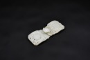 White Jade Openwork Belt Buckle with Bats and Shou Medallions, Qing Dynasty (18th&ndash;19th Century) - 3