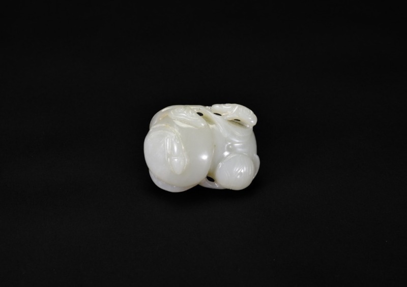 A White Jade Carving of Lotus Root and Leaf, Qing Dynasty (18th&ndash;19th Century)