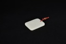 A White Jade Rectangular Pendant Carved with Scholar and Inscription, Qing Dynasty (18th&ndash;19th Century) - 3