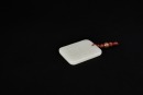 A White Jade Rectangular Pendant Carved with Scholar and Inscription, Qing Dynasty (18th&ndash;19th Century) - 5