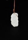 A White Jade Pendant Carved with Squirrel and Grapes, Qing Dynasty (18th&ndash;19th Century) - 2