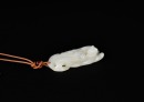 A White Jade Pendant Carved with Squirrel and Grapes, Qing Dynasty (18th&ndash;19th Century) - 4